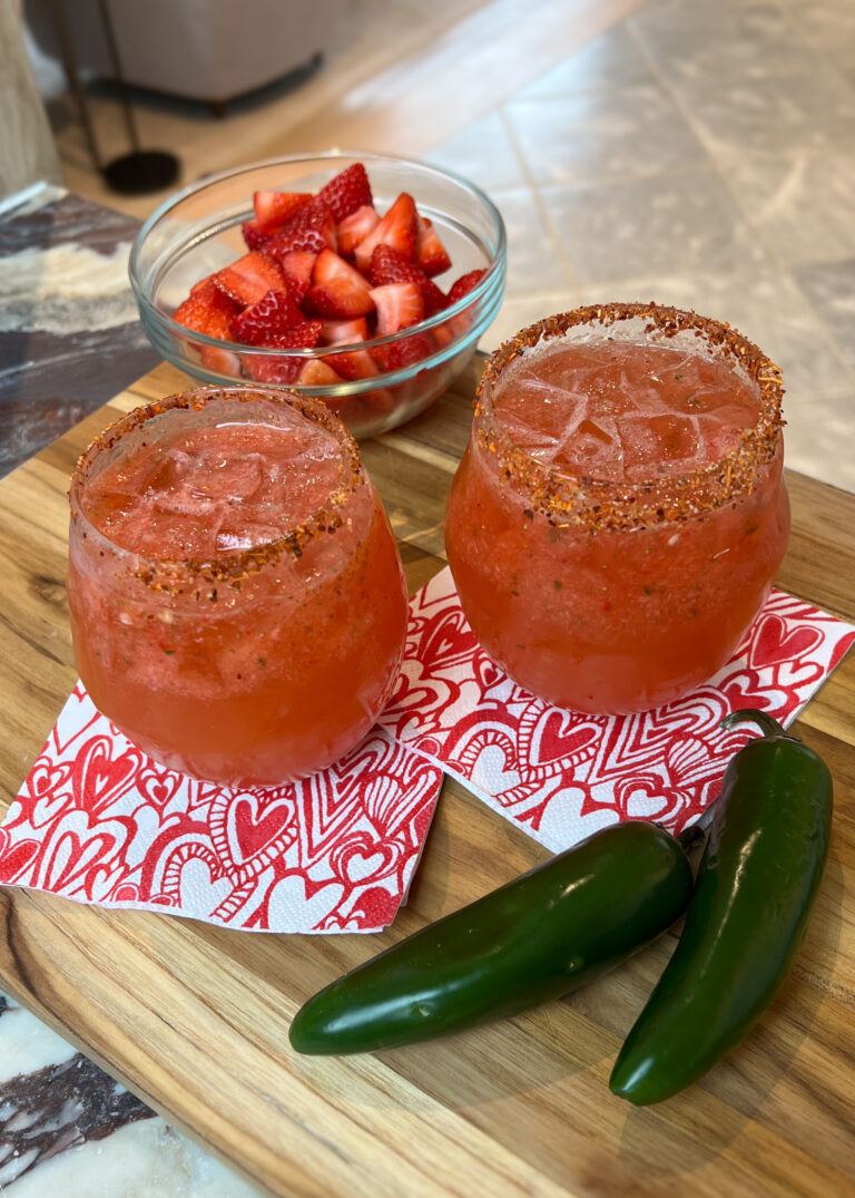 Strawberry Jalapeño Margaritas Recipe (The Perfect Galentine’s Drink!)