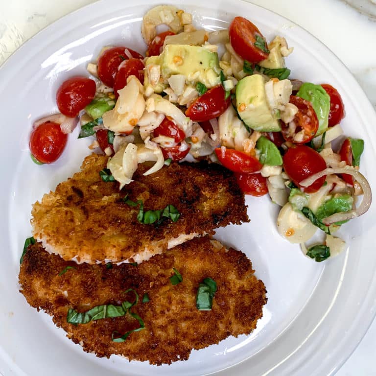 Hummus Crusted Chicken + Couscous Tabbouleh Recipe