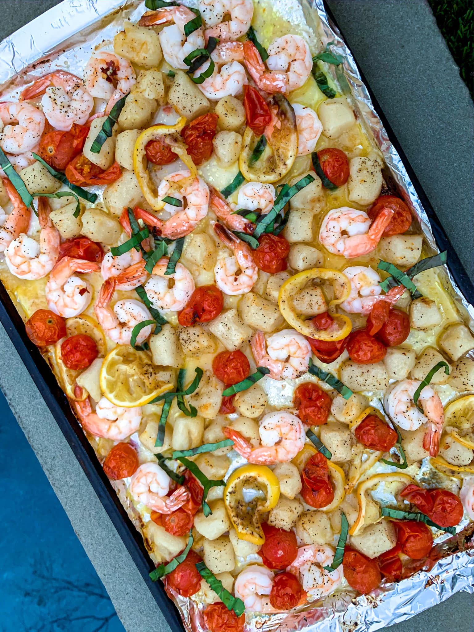 Sheet Pan Lemon Shrimp + Gnocchi Recipe - The Savvy Spoon