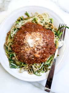 Healthier Beef Bolognese with Zucchini Noodles