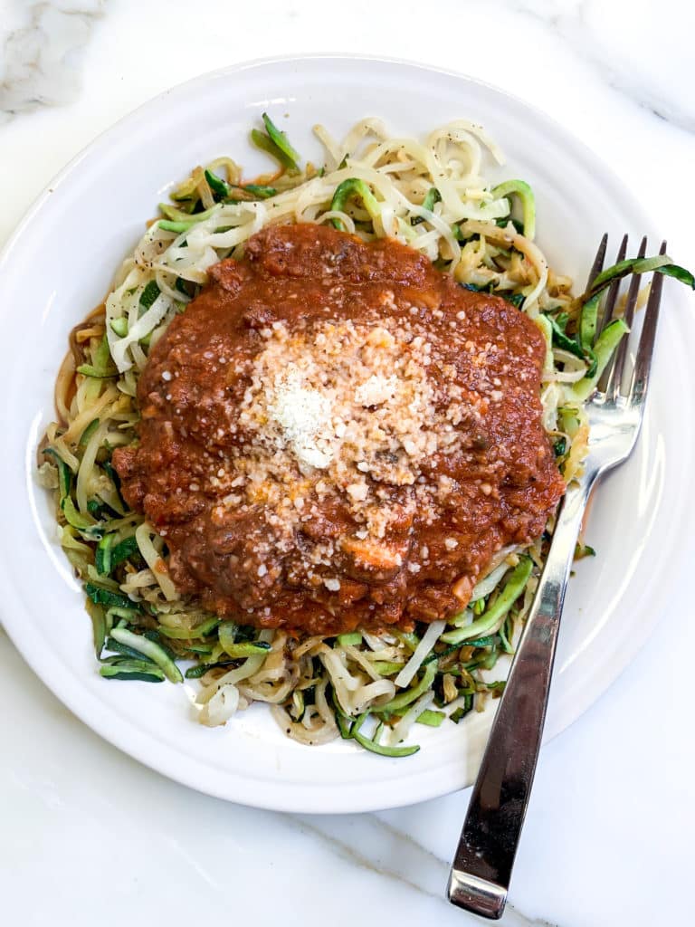 Skinny Bolognese with Zoodles Recipe