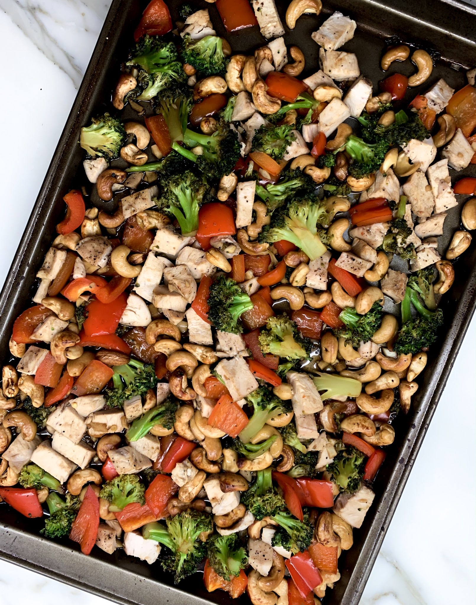 Quick and Easy Sheet Pan Cashew Chicken