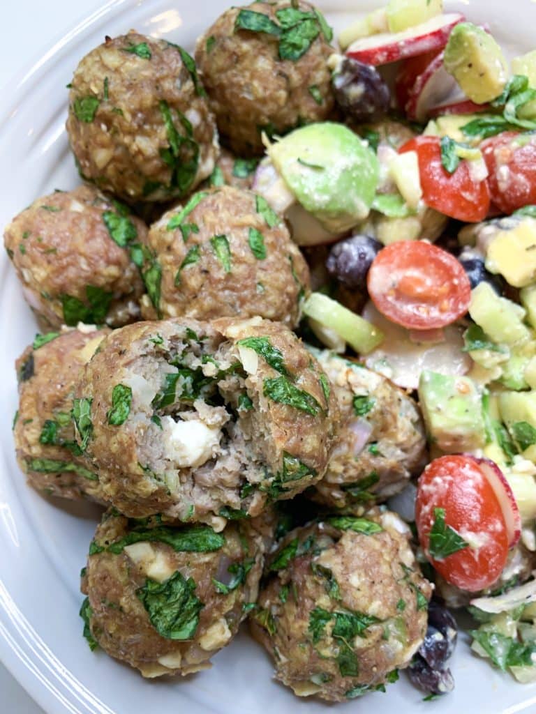 Feta-Stuffed Greek Meatballs Recipe