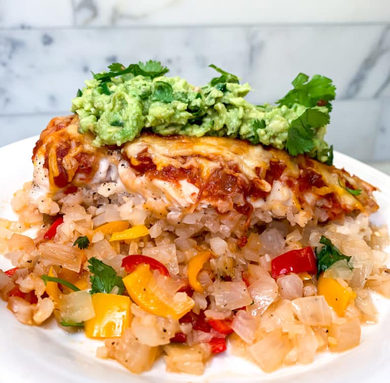 Baked Salsa Chicken and Cauliflower Rice Recipe