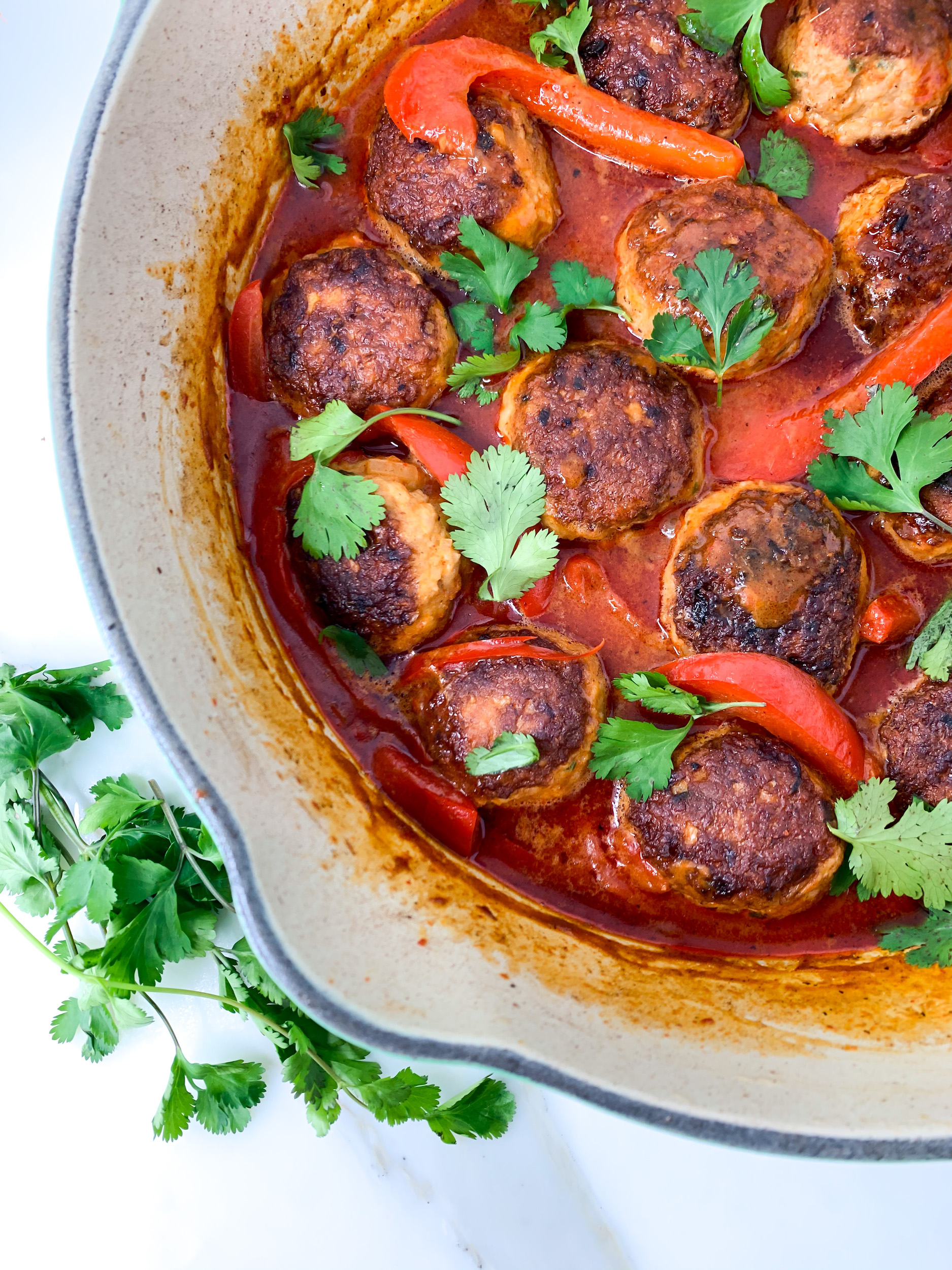Coconut Red Curry Chicken Meatballs Recipe - The Savvy Spoon