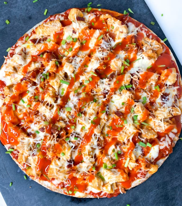 Buffalo Chicken + Bacon Pizza Recipe