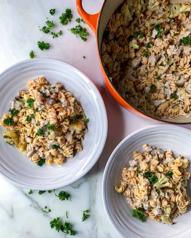 Goat Cheese Pasta With Roasted Cauliflower Recipe