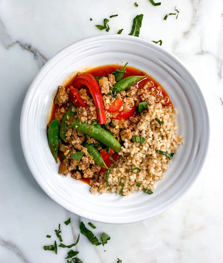 Red Curry Stir Fry With Ground Chicken Recipe