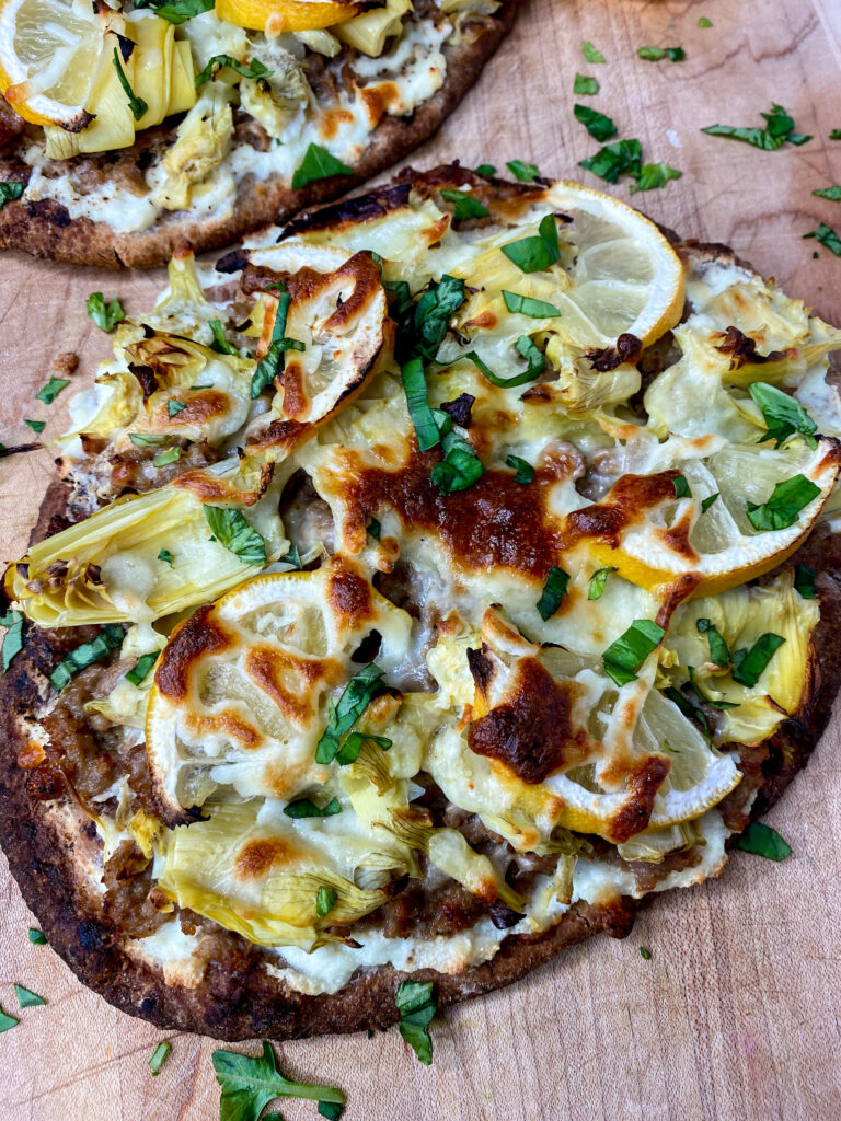 Lemon Artichoke Flatbreads Recipe