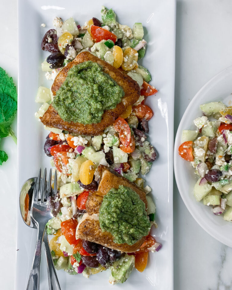 Pan Seared Halibut with Herby Pesto Recipe