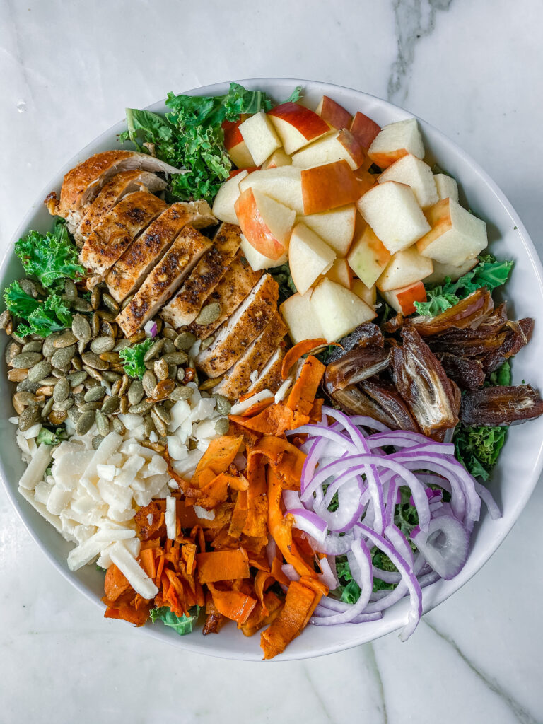 Delicious Fall Harvest Kale Salad with Butternut Squash