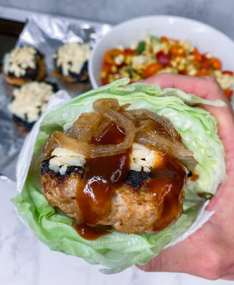 BBQ Chicken Lettuce Wrapped Burgers