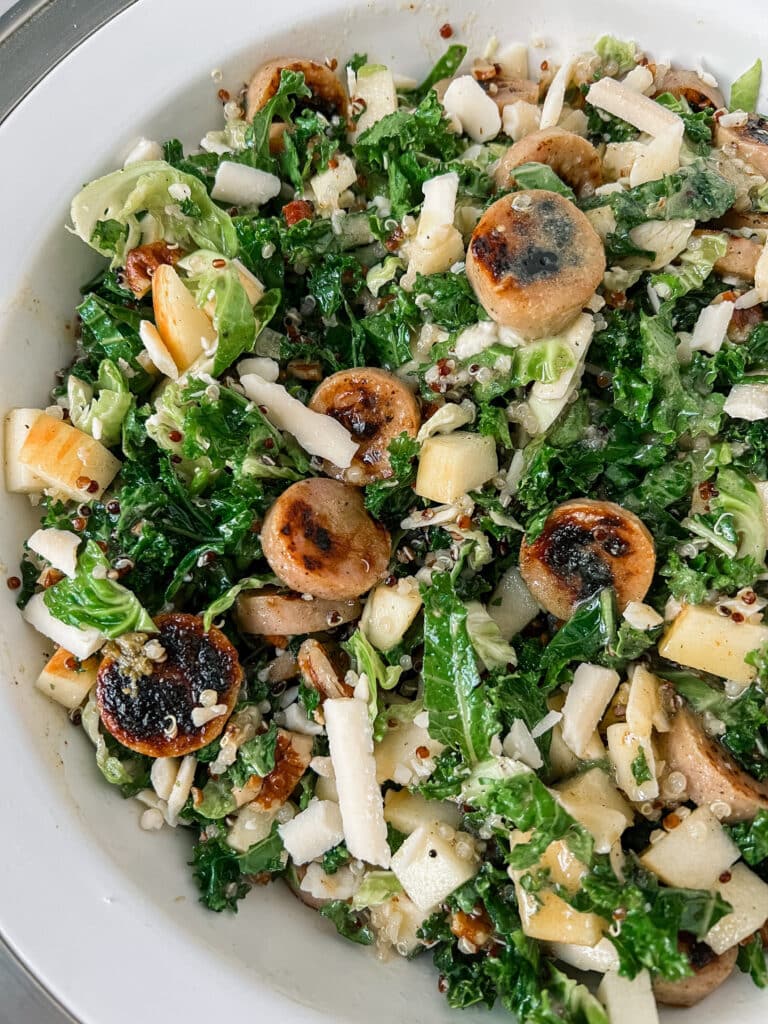 Fall-ish Kale Salad with Chicken Sausage Recipe