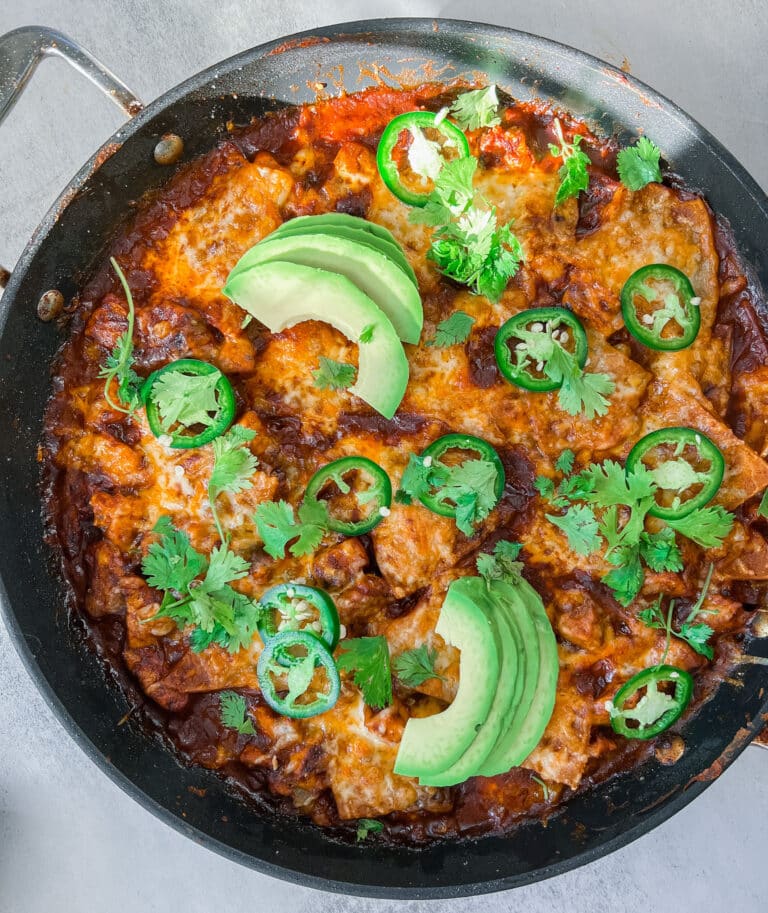 One Pan Chicken Enchilada Skillet Recipe