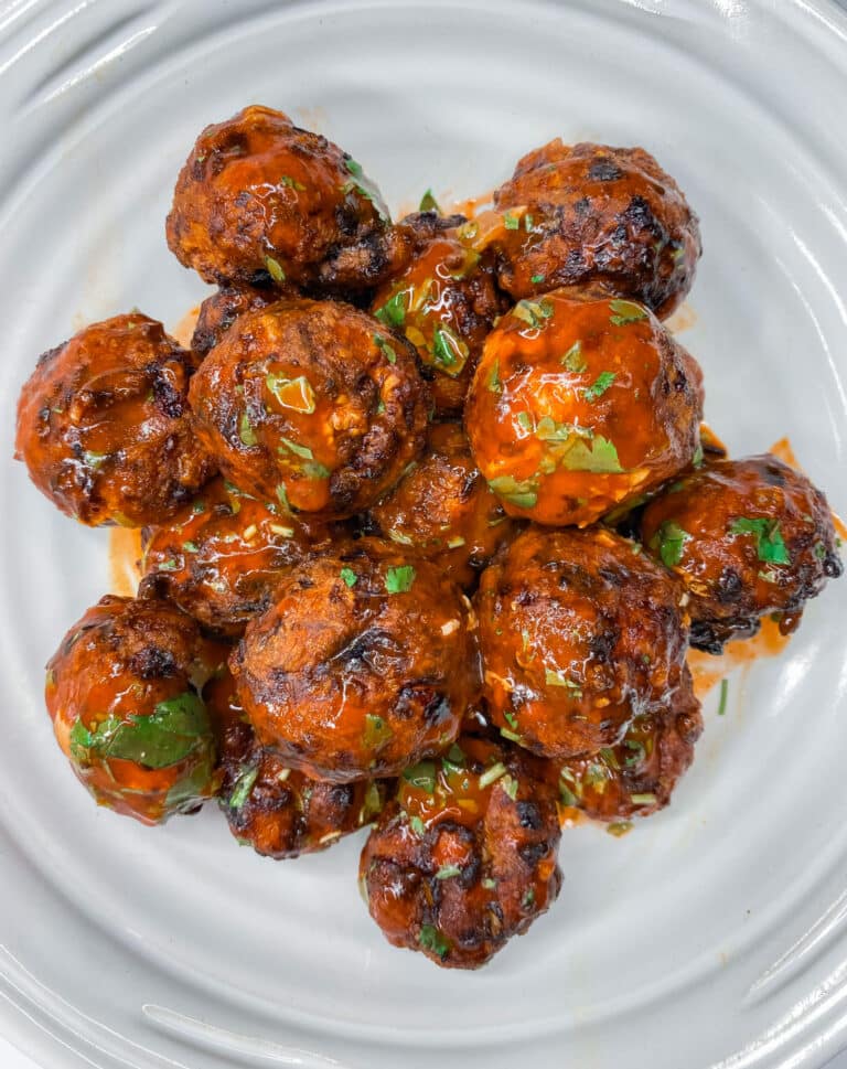 Skinny-ish Air Fryer Buffalo Chicken Meatballs with Skinny Ranch Recipe