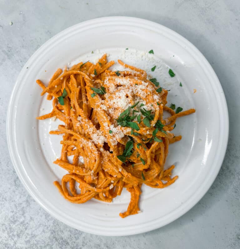 Easy Red Pepper Pasta with Pancetta Recipe