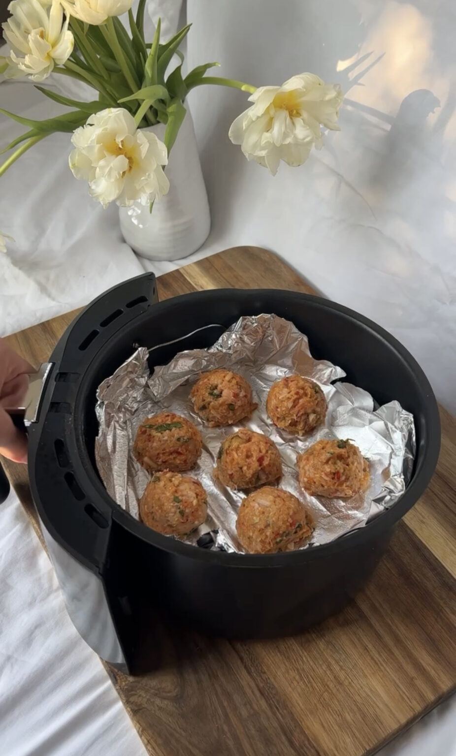 Air Fryer Honey Harissa Chicken Meatballs Recipe - The Savvy Spoon