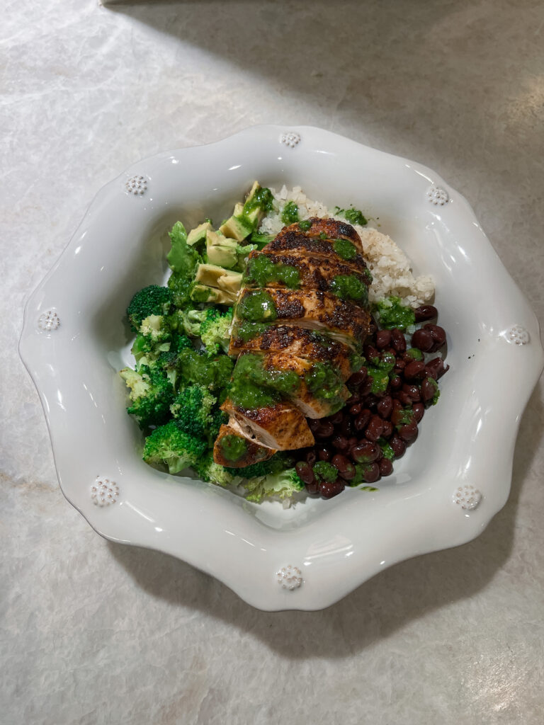 Pan Seared Chimichurri Chicken & Rice Bowls