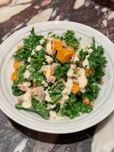 Kale and Sweet Potato Salad with Creamy Cashew Dressing