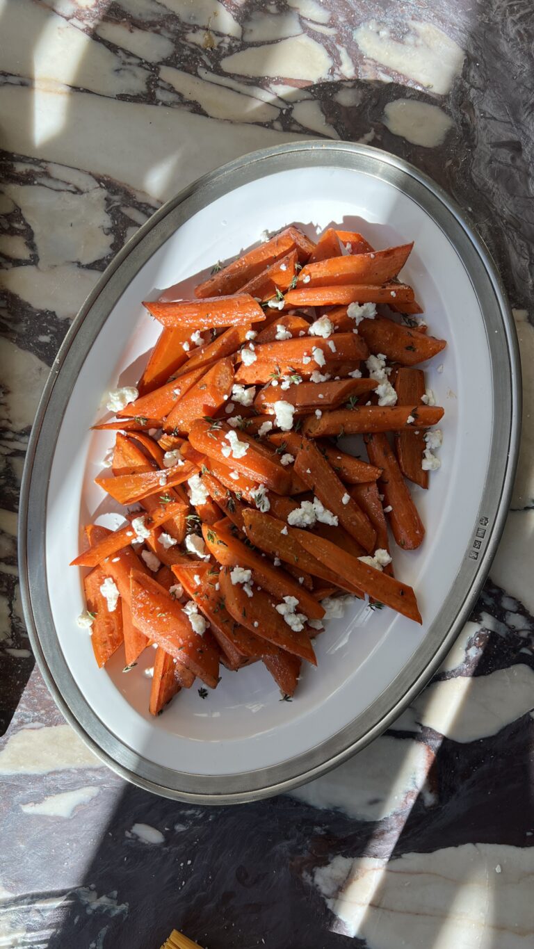 Honey Balsamic Roasted Carrots With Feta